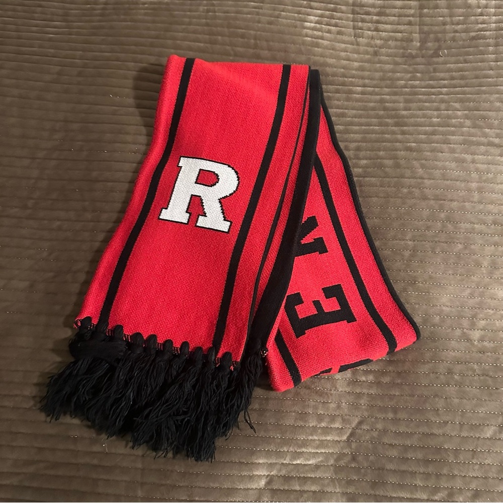 Nike Rutgers Scarlet Knights Red Black Fringed Scarf